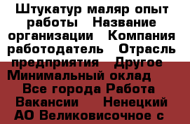 Штукатур-маляр опыт работы › Название организации ­ Компания-работодатель › Отрасль предприятия ­ Другое › Минимальный оклад ­ 1 - Все города Работа » Вакансии   . Ненецкий АО,Великовисочное с.